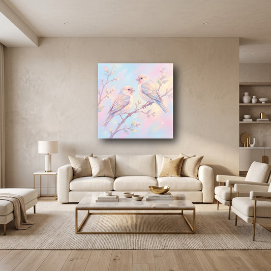 Charming Birds Canvas Wall Art - Home View