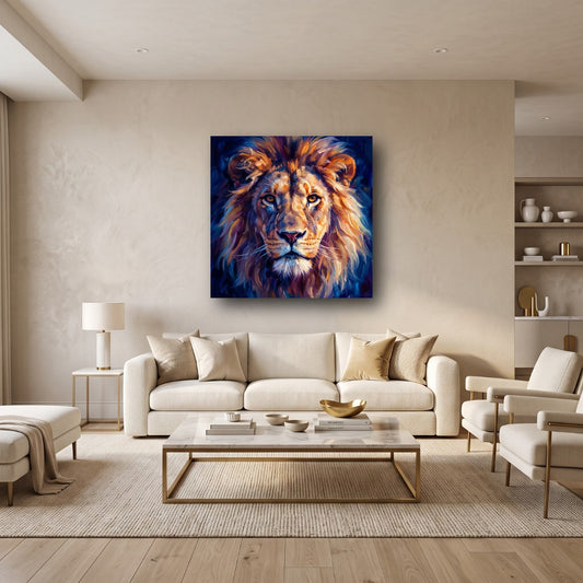 Majestic Lion Canvas Wall Art - Home View