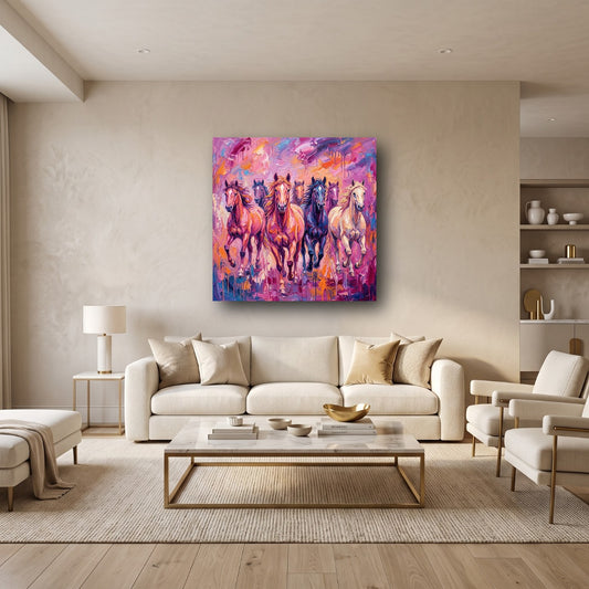 Galloping Grace Canvas Wall Art - Home View