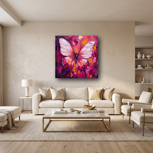 Vibrant Butterfly Canvas Wall Art - Home View