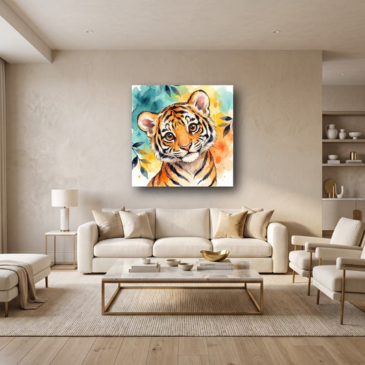 Charming Tiger Canvas Wall Art - Home View
