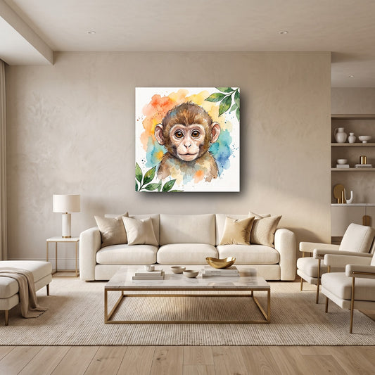 Charming Monkey Canvas Wall Art - Home View