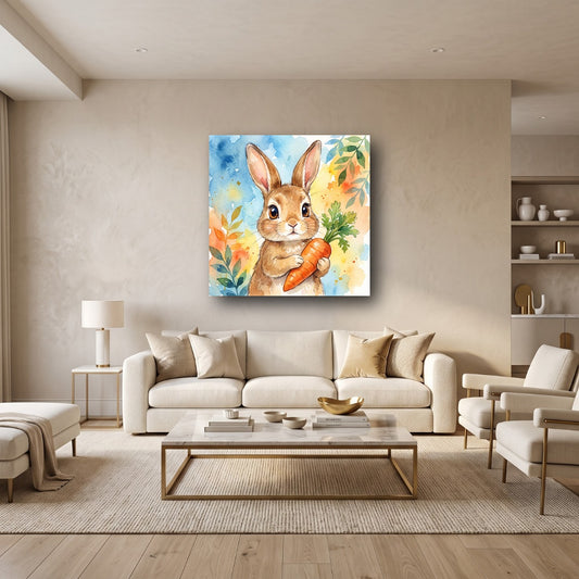 Charming Bunny Canvas Wall Art - Home View