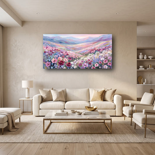 Enchanted Meadow Landscape Canvas Wall Art - Home View