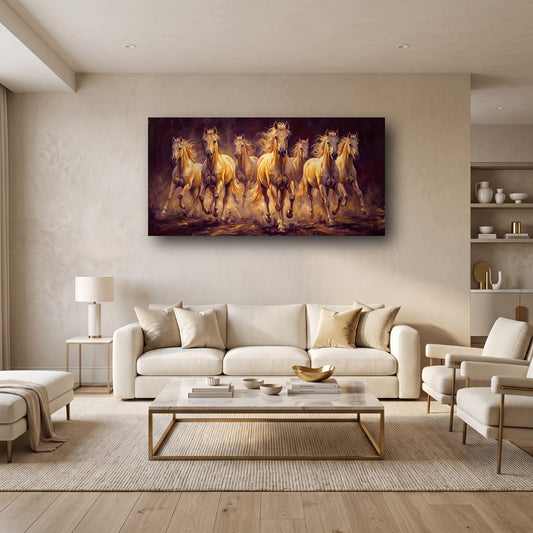 Galloping Horses Canvas Wall Art - Home View