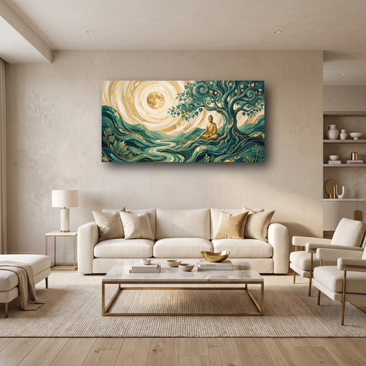 Serene Buddha Canvas Wall Art - Home View