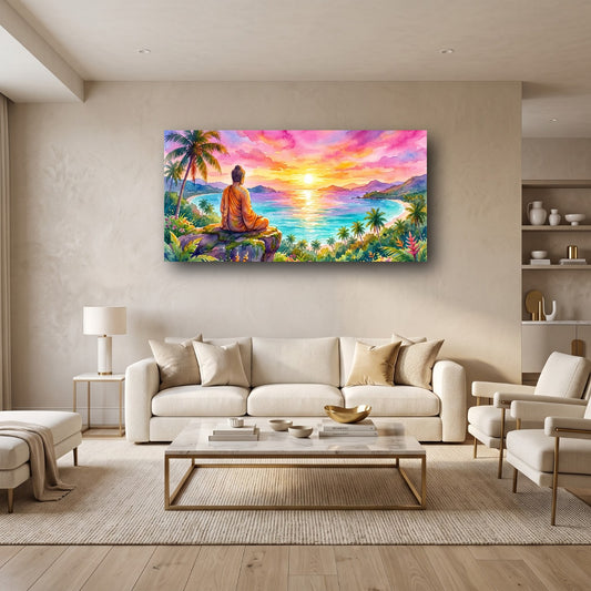 Serene Buddha Canvas Wall Art - Home View