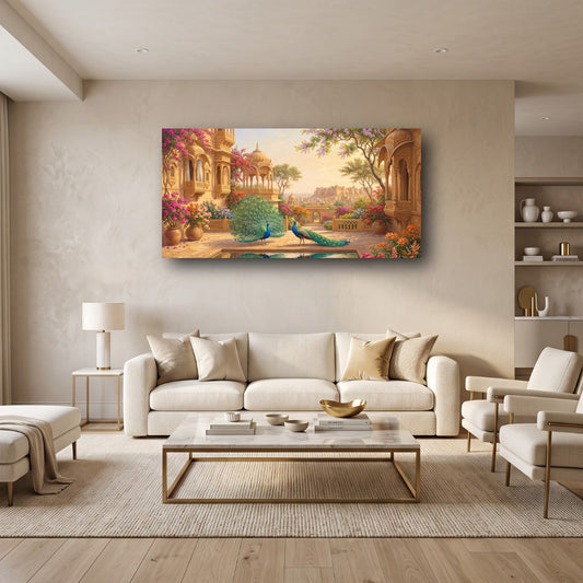 Palace Peacocks Canvas Wall Art - Home View