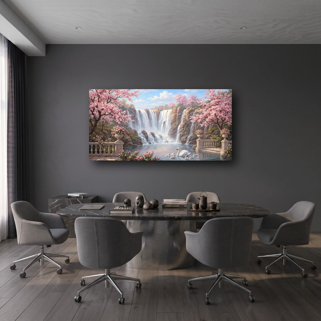 Enchanted Waterfall Canvas Wall Art - Office View