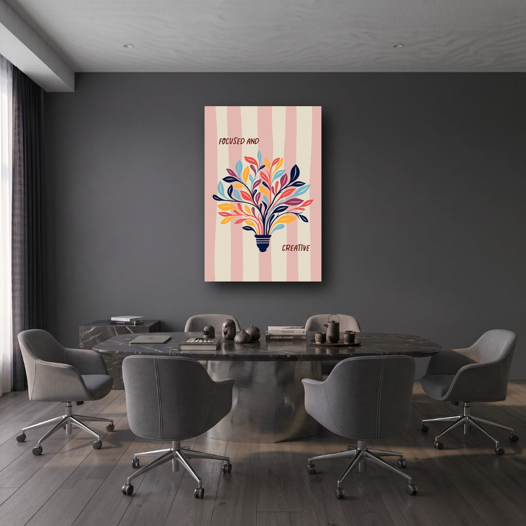 Focused & Creative Canvas Wall Art - Office View