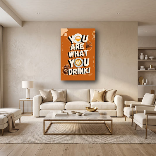 Inspiring Coffee Typography Canvas Wall Art - Home View