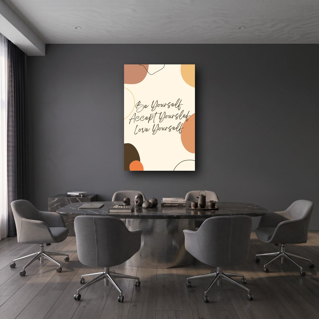 Be Yourself Abstract Quote Canvas Wall Art - Office View