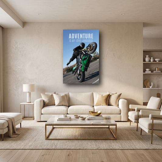 Adventure Motorcycle Canvas Wall Art - Home View