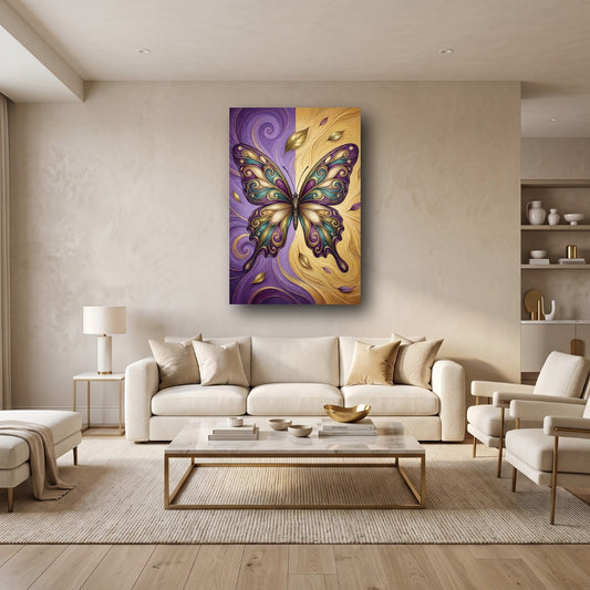 Enchanting Butterfly Canvas Wall Art - Home View