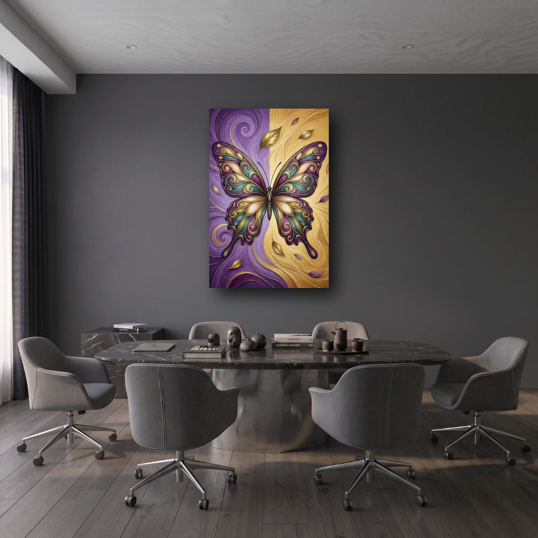 Enchanting Butterfly Canvas Wall Art - Office View