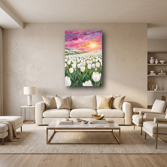 Vibrant Blossom Canvas Wall Art - Home View
