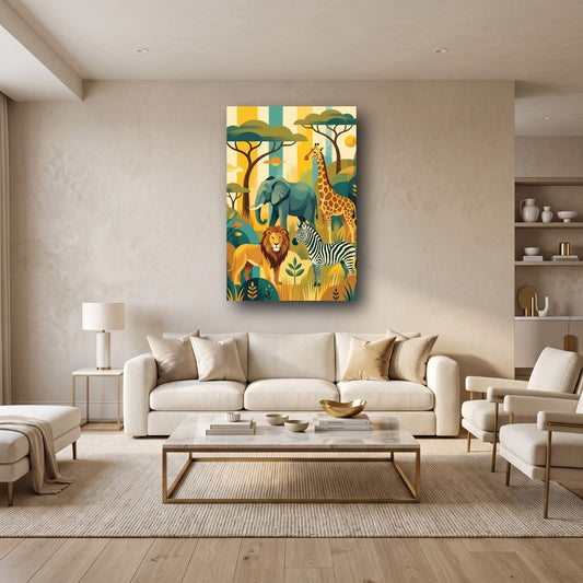 Safari Wildlife Canvas Wall Art - Home View