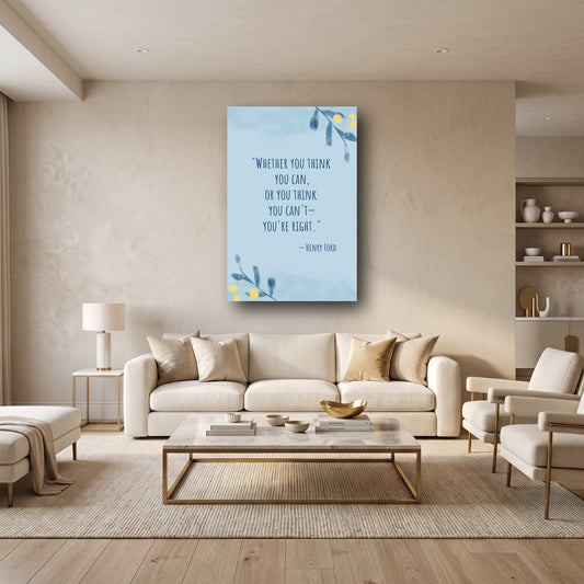 Henry Ford Quote Inspirational Canvas Wall Art - Home View