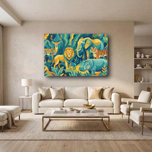 Vibrant Wildlife Canvas Wall Art - Home View