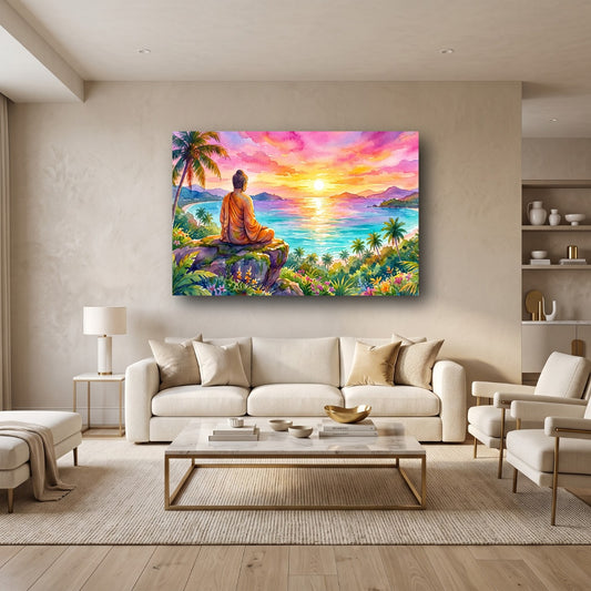 Serene Buddha Canvas Wall Art - Home View