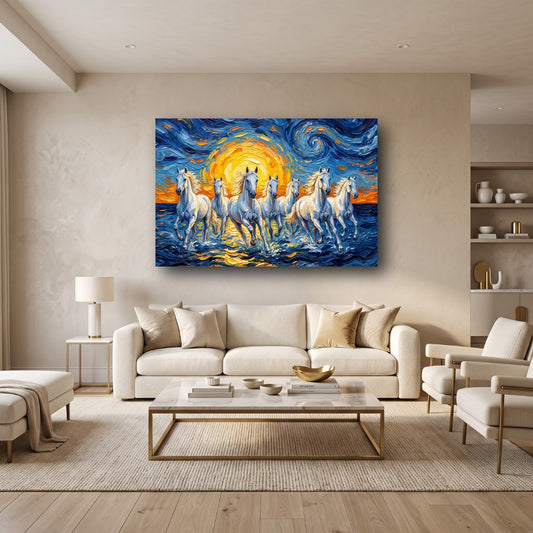 Galloping Horses Canvas Wall Art - Home View