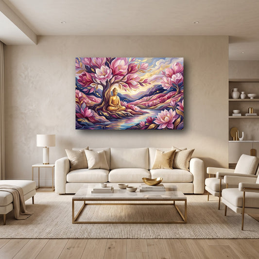 Serene Buddha Canvas Wall Art - Home View