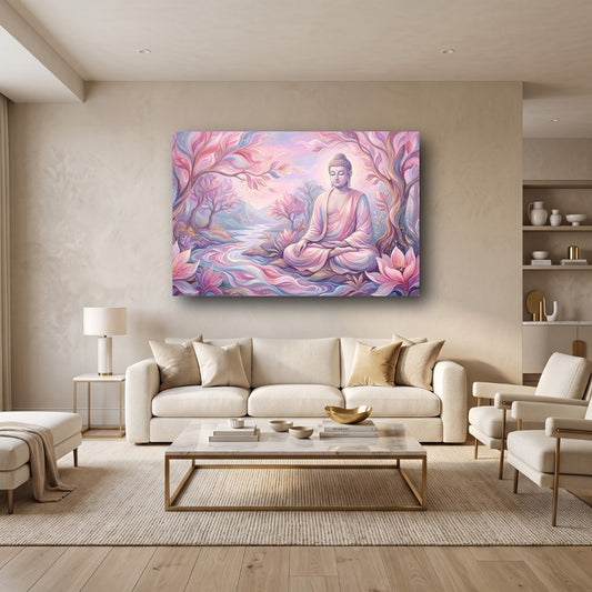Serene Buddha Canvas Wall Art - Home View