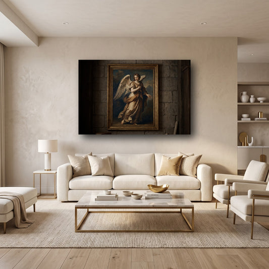 Guardian Angel Classical Canvas Wall Art - Home View