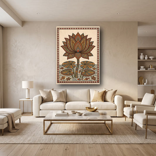 Lotus Harmony Canvas Wall Art - Home View