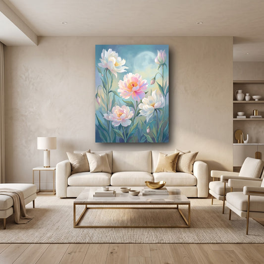 Blushing Bloom Canvas Wall Art - Home View