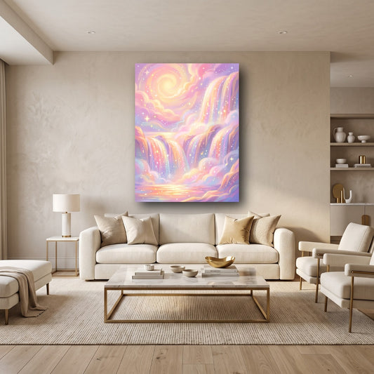 Dreamy Waterfall Canvas Wall Art - Home View
