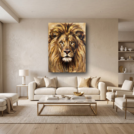 Majestic Lion Canvas Wall Art - Home View