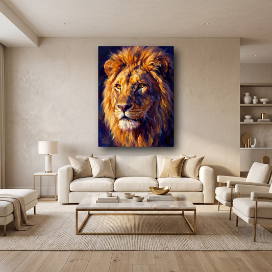 Majestic Lion Canvas Wall Art - Home View