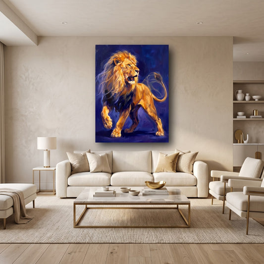 Majestic Lion Canvas Wall Art - Home View