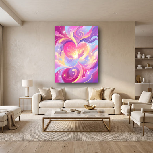 Dreamy Heart Canvas Wall Art - Home View
