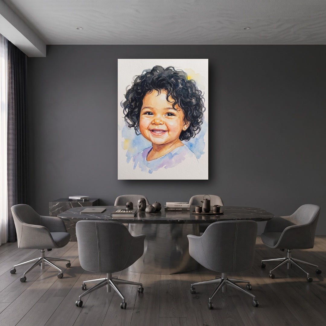 Charming Portrait Canvas Wall Art - Office View