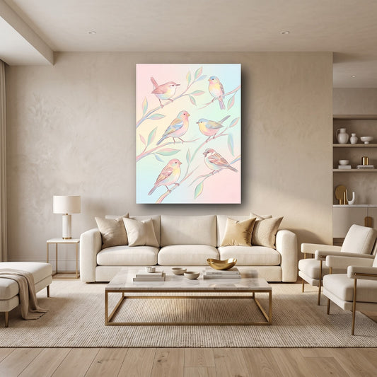 Charming Birds Canvas Wall Art - Home View
