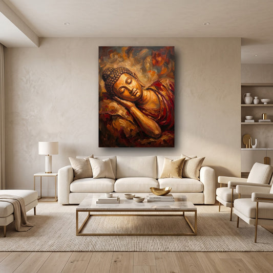 Serene Buddha Canvas Wall Art - Home View