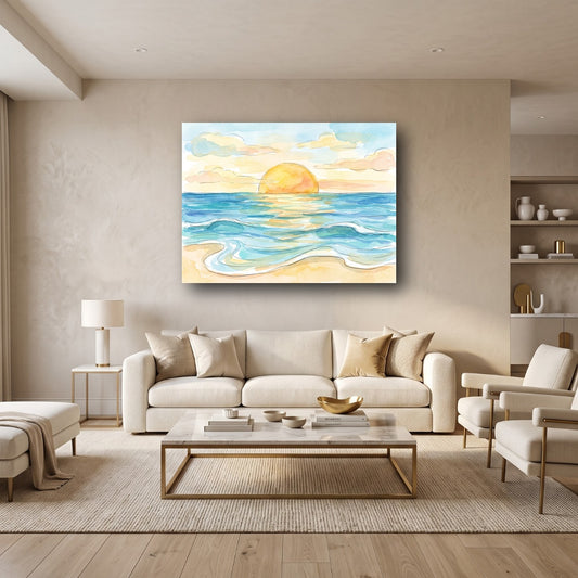 Coastal Sunrise Canvas Wall Art - Home View