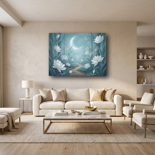 Moonlit Forest Canvas Wall Art - Home View