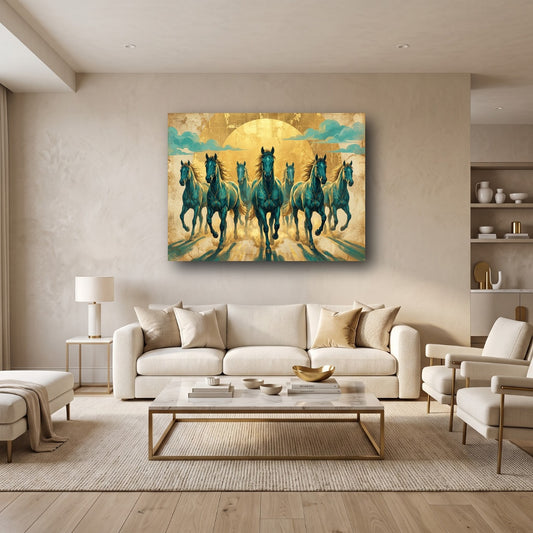 Galloping Horses Canvas Wall Art - Home View