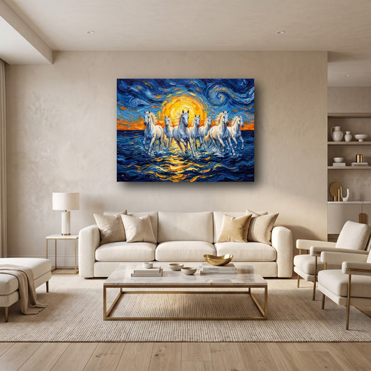 Galloping Horses Canvas Wall Art - Home View