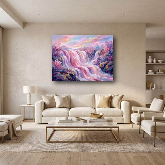 Dreamy Cascade Canvas Wall Art - Home View