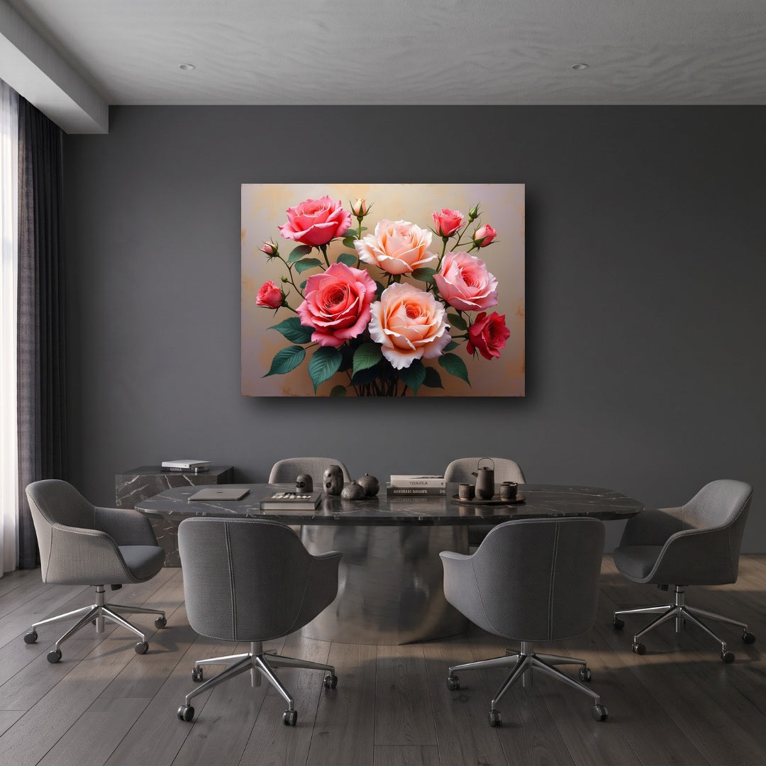 Blooming Grace Canvas Wall Art - Office View