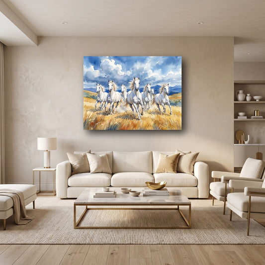 Galloping Horses Canvas Wall Art - Home View