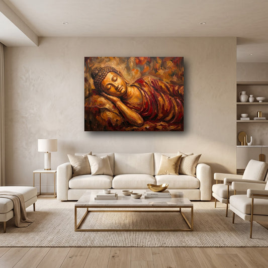 Serene Buddha Canvas Wall Art - Home View