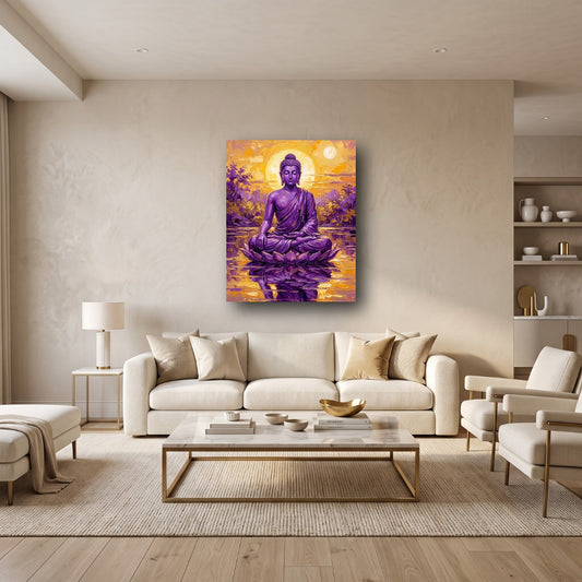 Zen Buddha Meditation Canvas Wall Art - Home View
