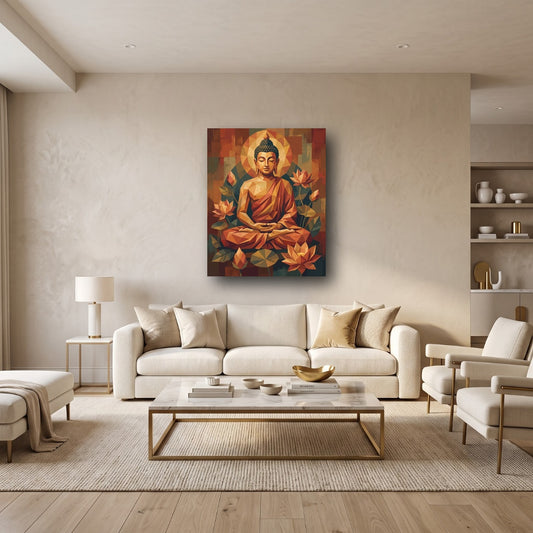 Serene Buddha Canvas Wall Art - Home View