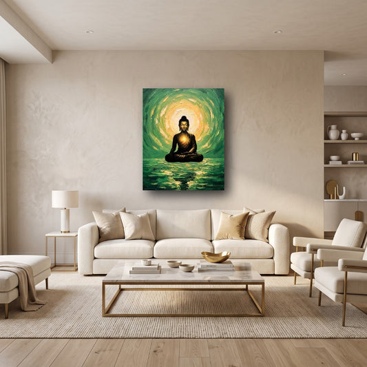 Serene Buddha Canvas Wall Art - Home View