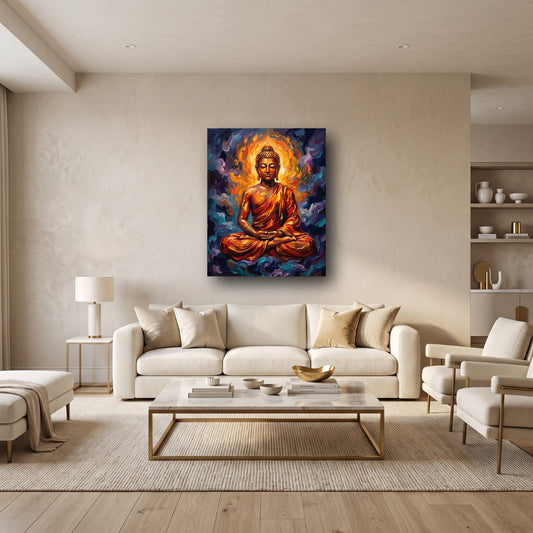 Meditative Buddha Canvas Wall Art - Home View